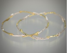 Mixed metal twig bangle