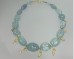 Aquamarine necklace with 18K twig spacers