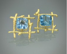 Blue Topaz Hashtag Earrings