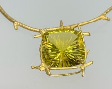 Cushion-Faceted Citrine Chunky Pendant