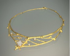 Twig Collar with Rose-Cut Central Diamond