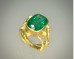 Bezel-Set Emerald Twig Ring