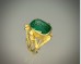 Bezel-Set Emerald Twig Ring