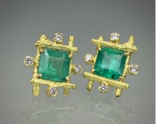 Emerald Hashtag Earrings 