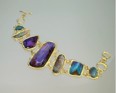 18k Twig link bracelet with Boulder Opals