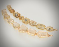 Rutilated Quartz Hinged Bracelet