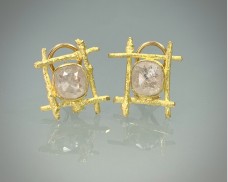 Rose Cut Diamond Hashtag Earrings