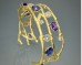 Mixed Color Sapphire & Diamond Twig Cuff