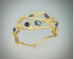 Hinged Bracelet with Prong-Set Sapphires and Diamonds 