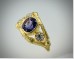 Bezel-Set Flat Oval Sapphire Ring with Diamonds