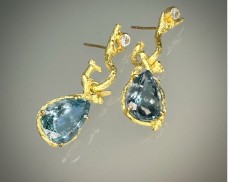 Faceted Sapphire Drop Earrings